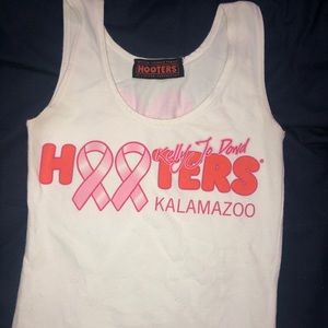 Hooters breast cancer awareness month tank top